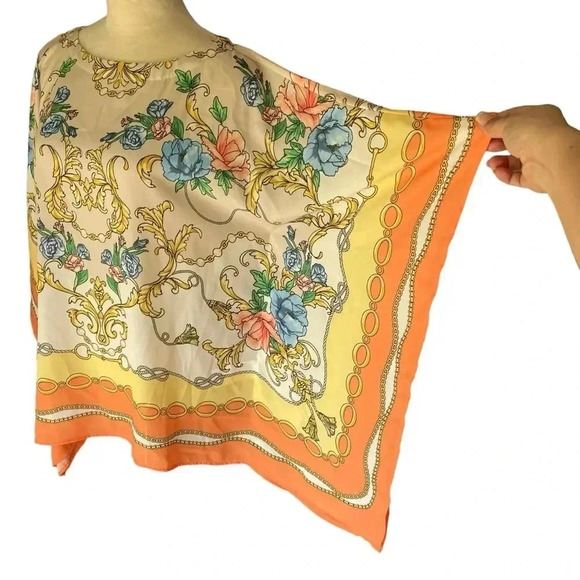 Belle by Kim Gravel Floral Flowy Tunic Poncho Kimono Women Size XS - Picture 6 of 8